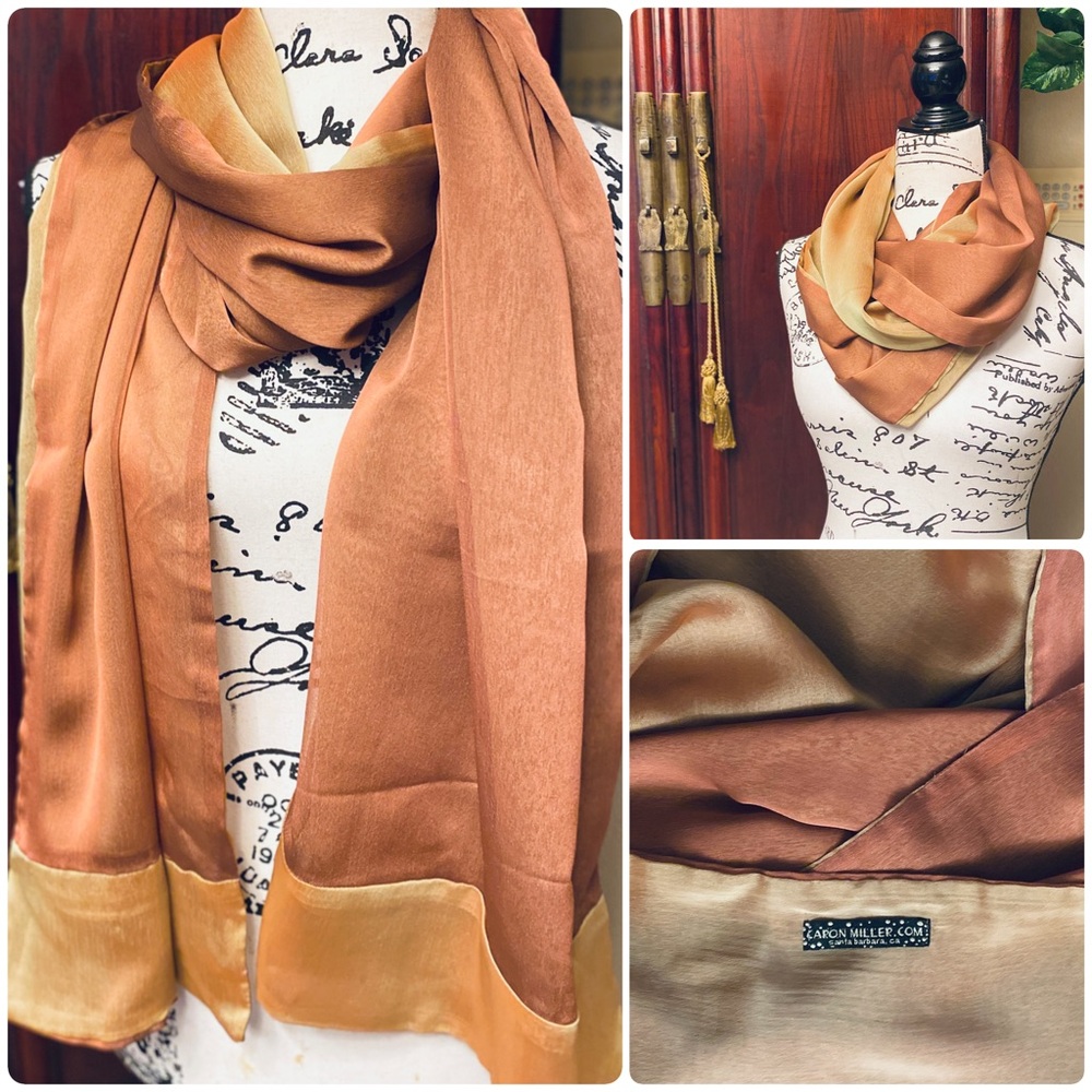 Caron Miller 2 Tone Sheer Chiffon Scarf Wrap Shawl